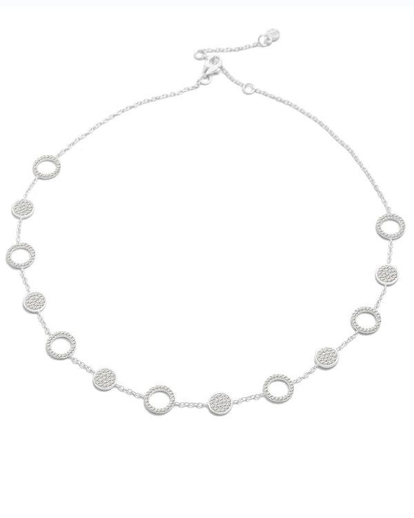 Glimmering Crystal Silver Necklace
