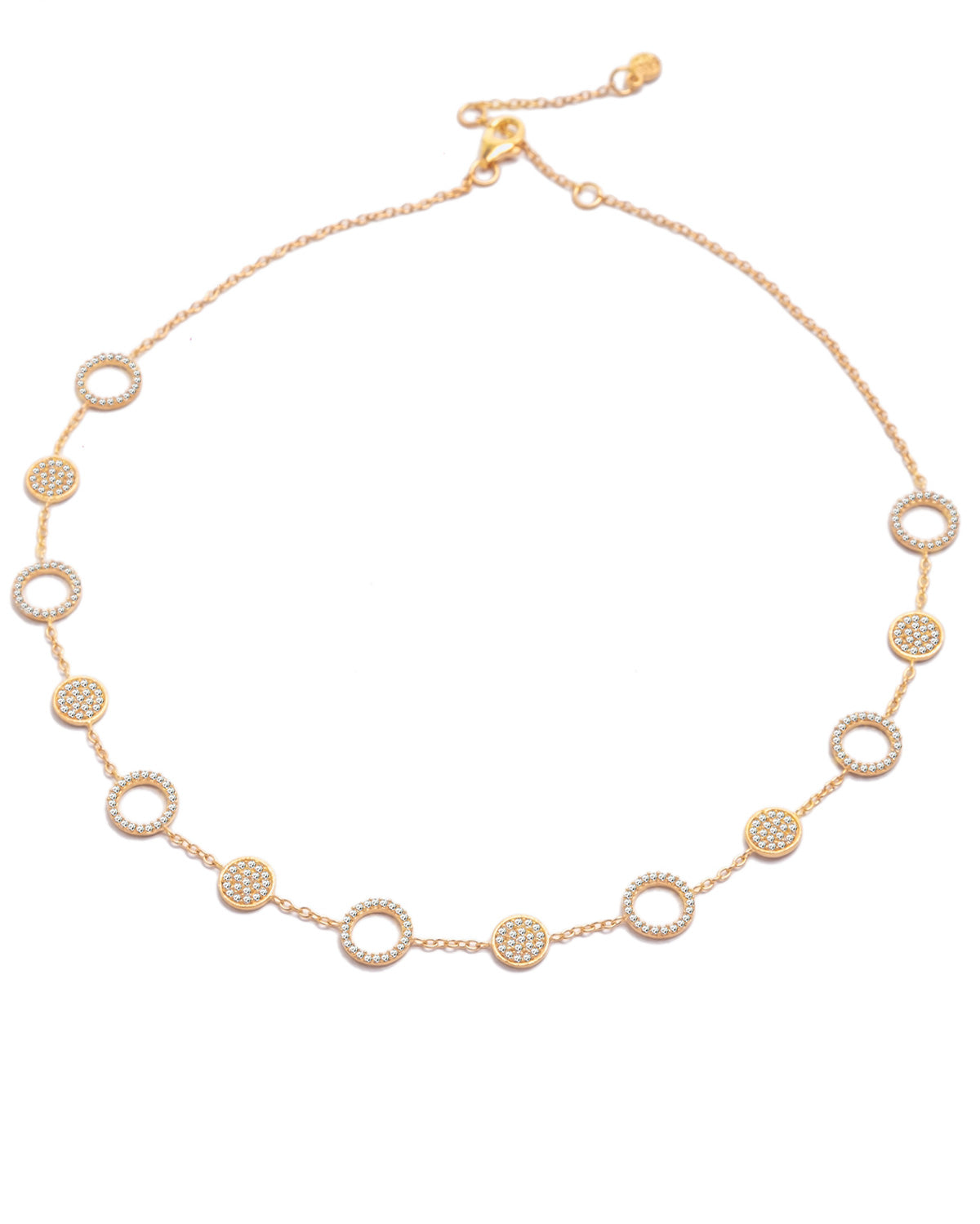 Glimmering Crystals Gold Vermeil Necklace - Moon London