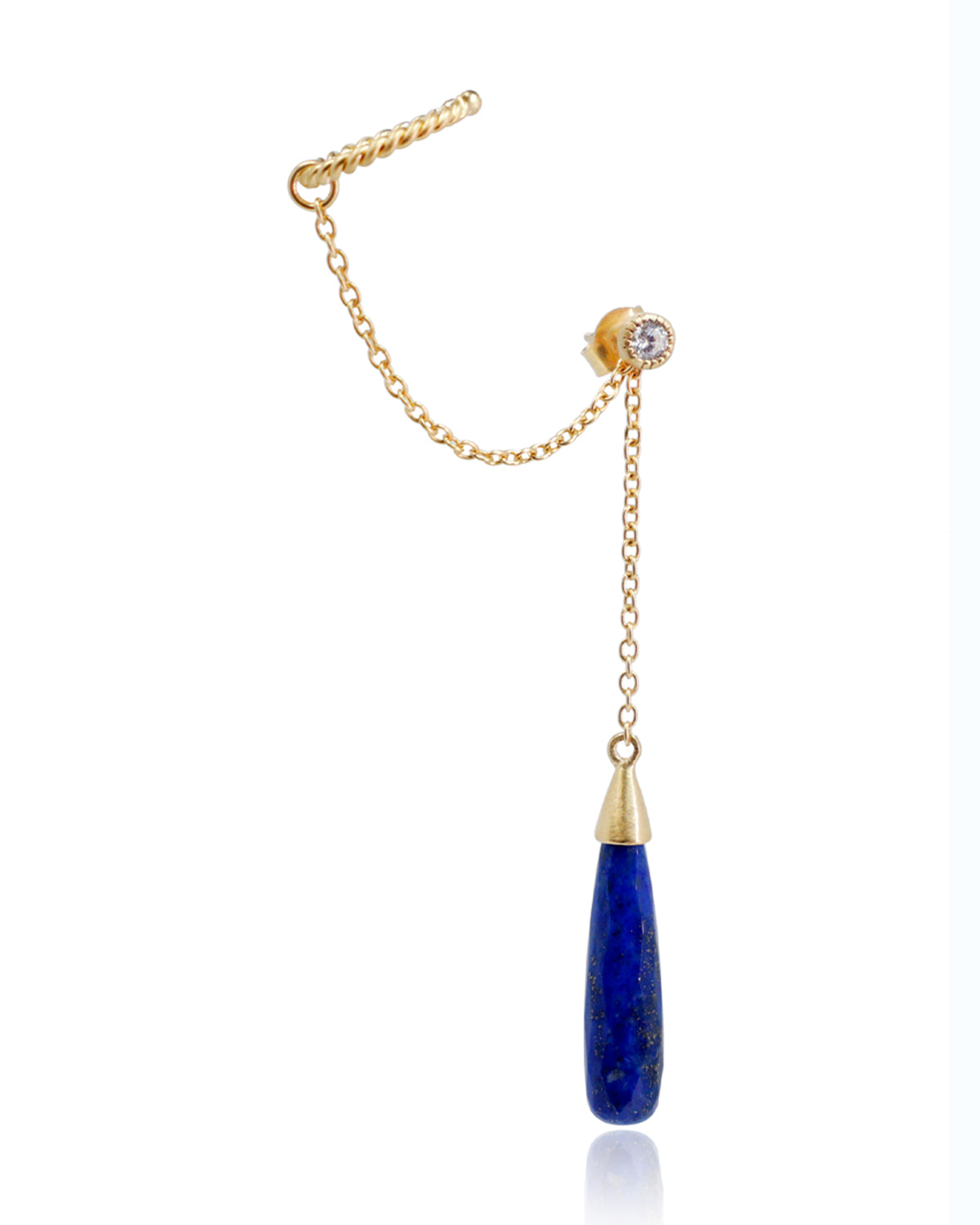 Gold vermeil earrings with deep blue lapis lazuli gemstones