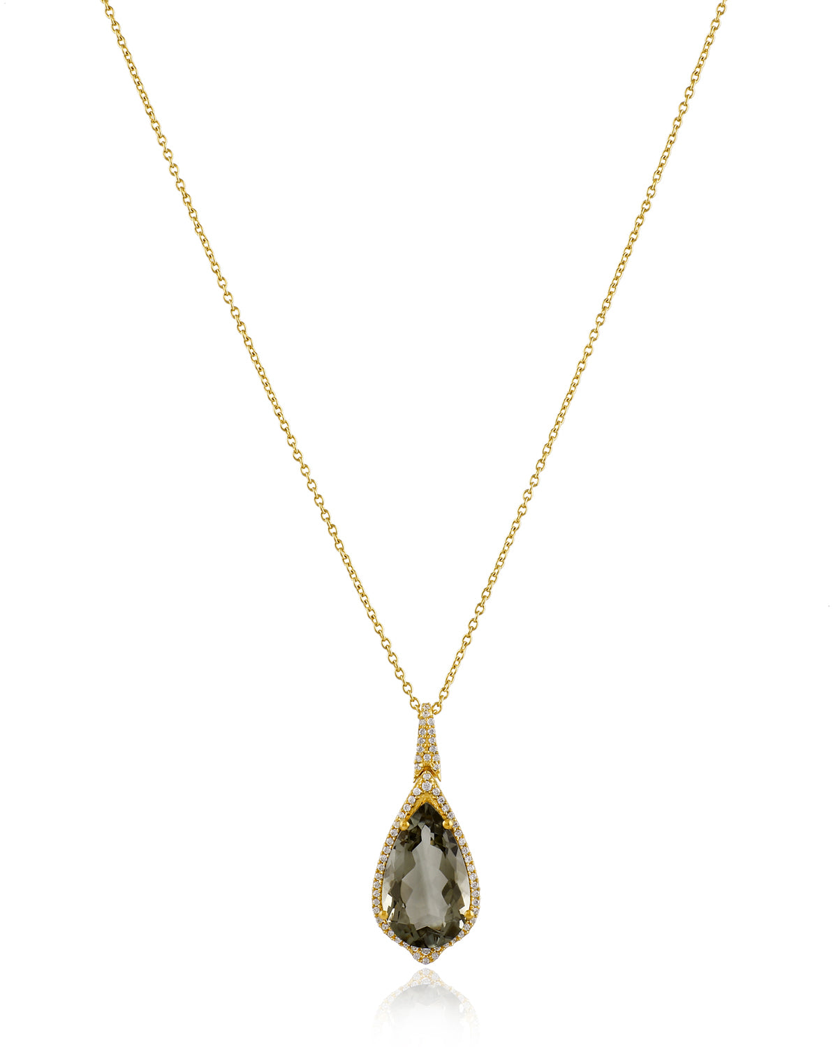 Lush Green Amethyst Gemstone Gold Necklace - Moon London