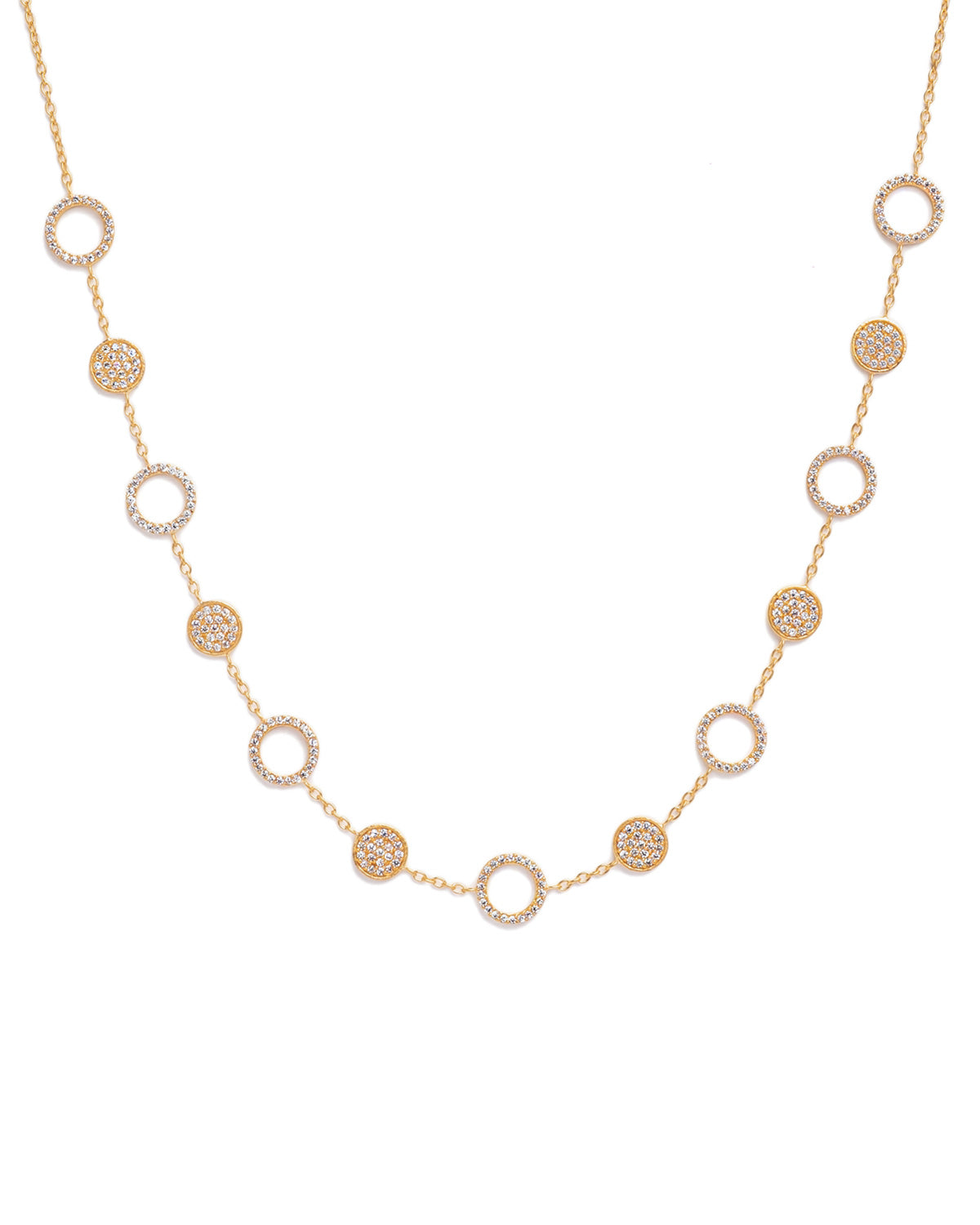Gold necklace with tiny AAA grade crystals and a delicate sparkle