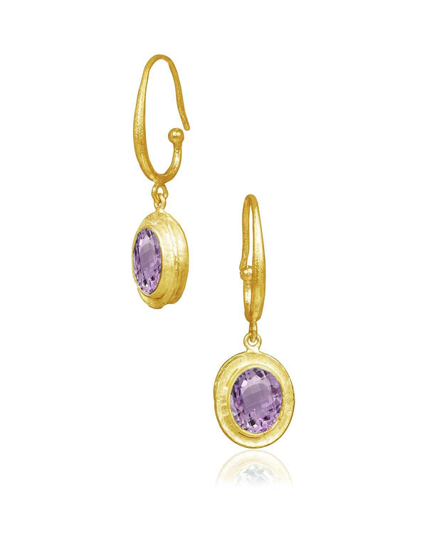 Compassion Pink Amethyst Earrings - Moon London