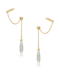 Exceptional Green Amethyst Gold Earrings