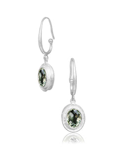 Compassion Green Amethyst Silver Earrings - Moon London