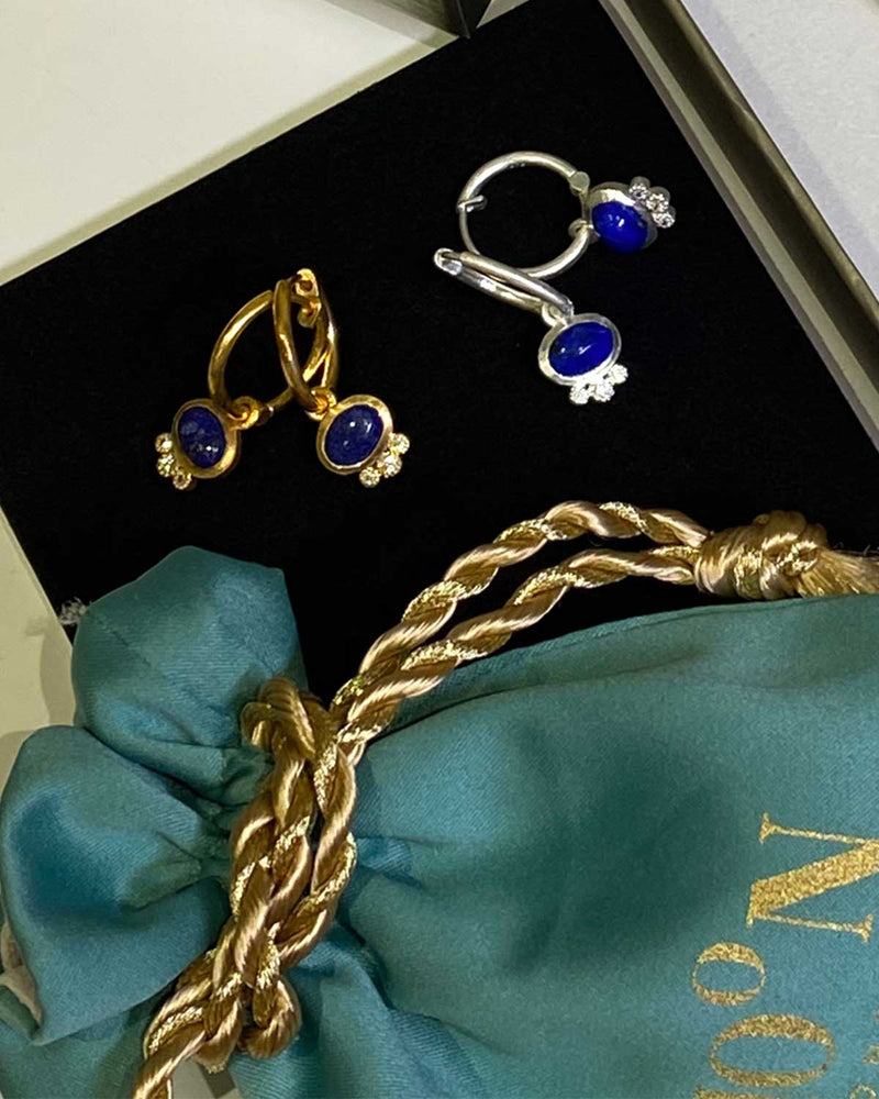 Eisha Lapis Lazuli Gold Huggies