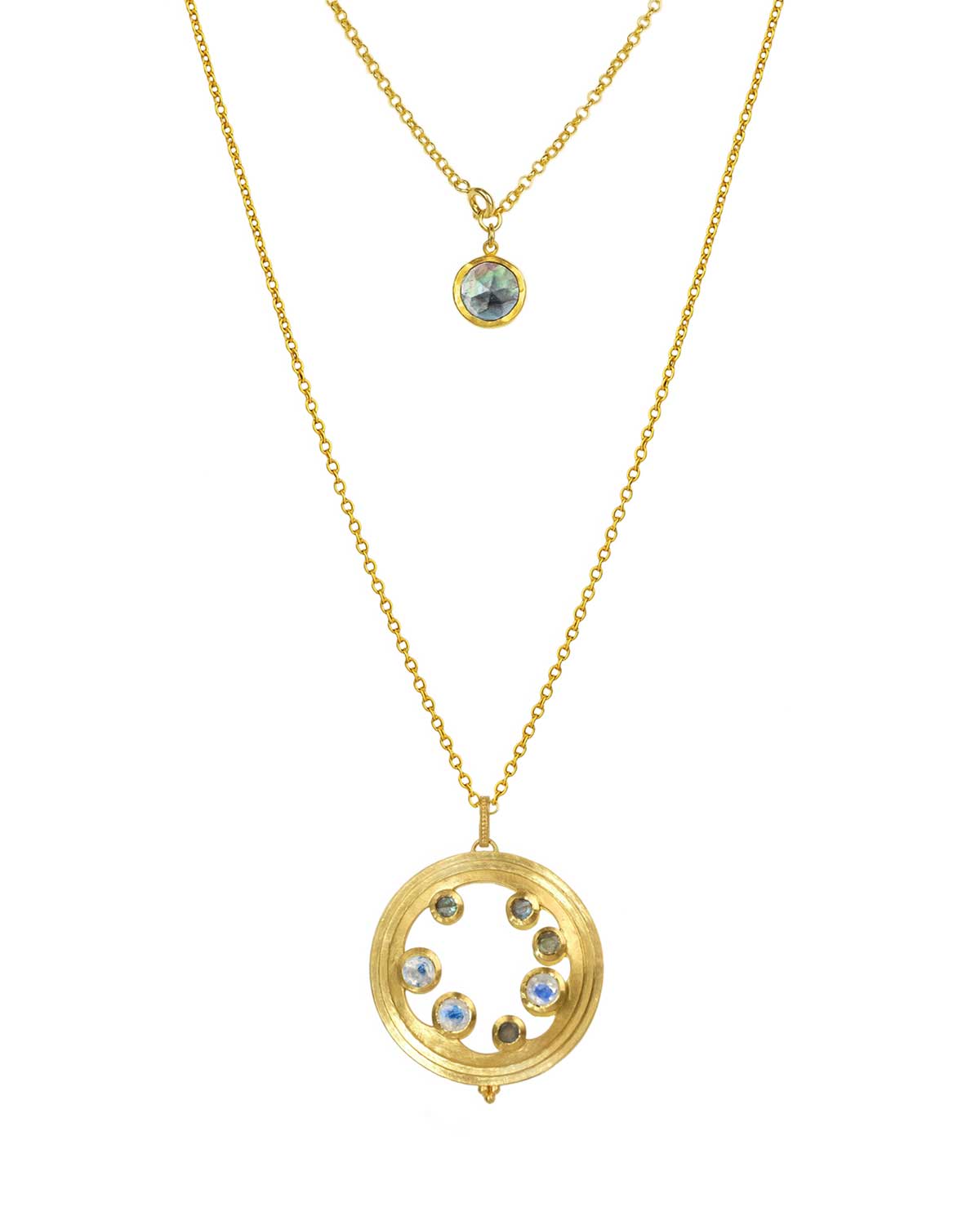 Mystic Gem Pendent Gold Necklace - Moon London