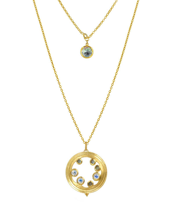 Mystic Gem Pendent Gold Necklace