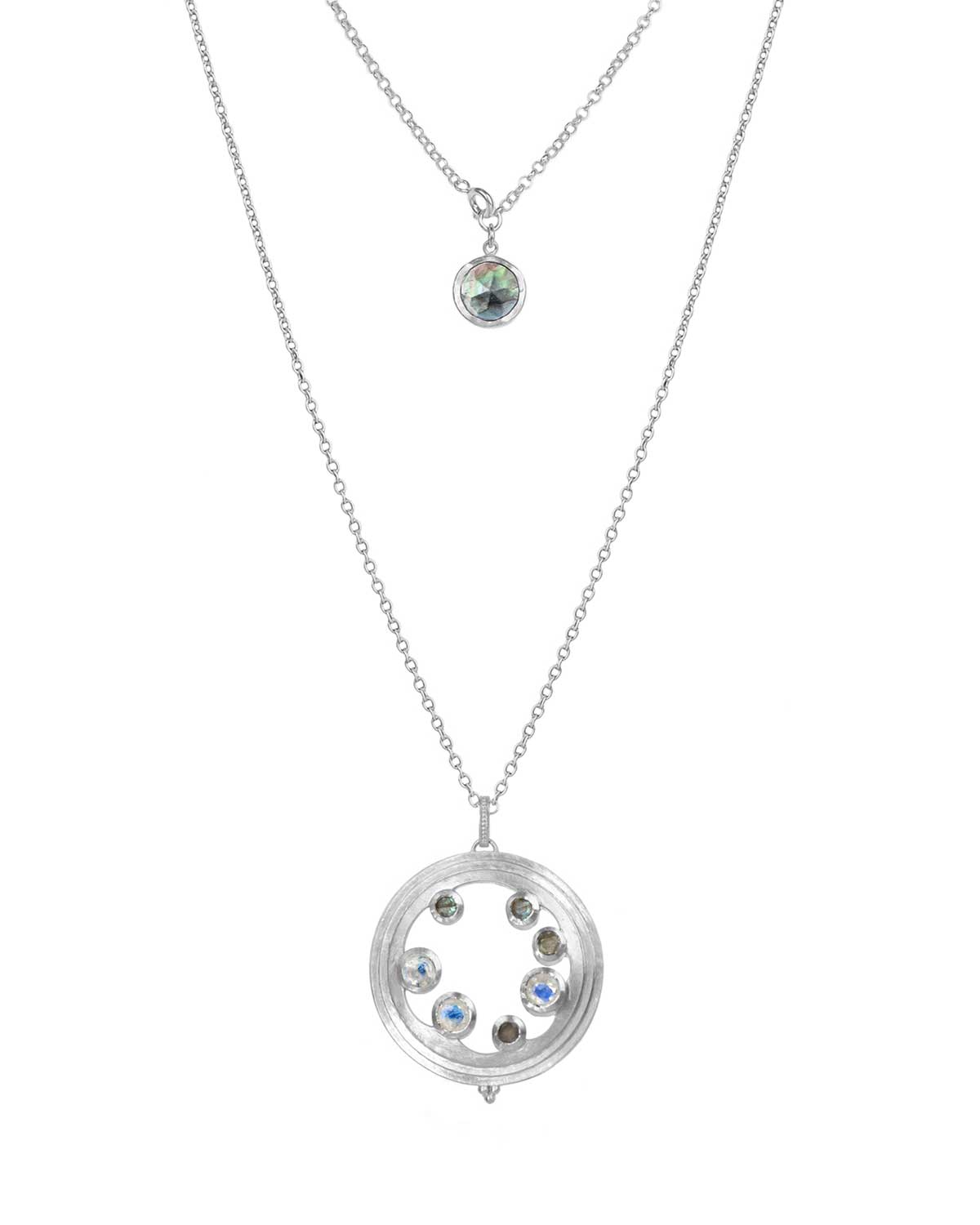Mystic Gem Pendent Silver Necklace - Moon London